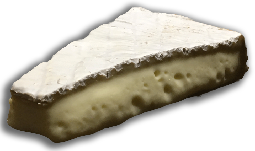 Image of a slice of Brie de Meaux.